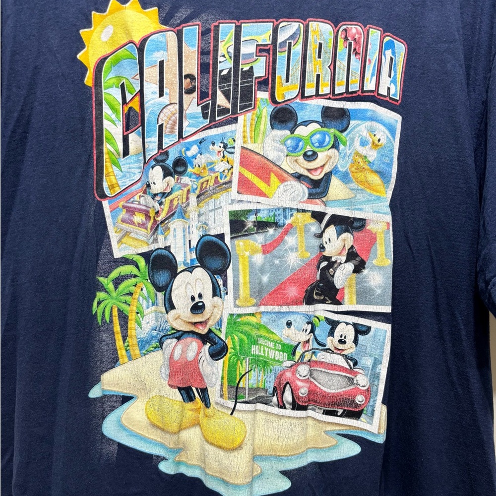 Vintage Disney Disneyland California Mickey Mouse Graphic T-Shirt Blue Retro Tee - Picture 2 of 4